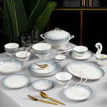 Ensemble de vaisselle en céramique, bol et assiette, vaisselle en porcelaine fine de qualité supérieure, design papillon écologique, vente en gros pour usage domestique - Product Image 2