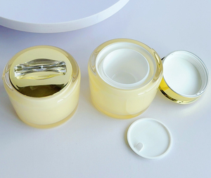 Cổ Phiếu Sẵn Sàng Skincare Vuông Dày Tường Acrylic Kem <span class=keywords><strong>Jar</strong></span> 50G Mặt Kem Rỗng Container Sang Trọng PMMA Bao Bì Hình Dạng Táo - Product Image 3