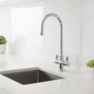 Robinet de cuisine moderne à double poignée en laiton, eau chaude/froide, pour hôtel et centre commercial, à poser sur comptoir - Vente chaude - Product Image 3