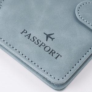 Portefeuille de voyage familial avec boucle magnétique RFID, porte-<span class=keywords><strong>passeport</strong></span> en <span class=keywords><strong>cuir</strong></span> PU, organiseur de documents multifonctionnel, étui fin pour certificats - Product Image 2