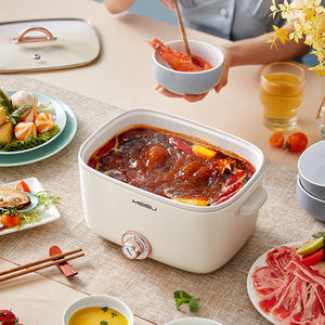 หม้อหุงข้าวไฟฟ้าอเนกประสงค์ รูปทรงสี่เหลี่ยมผืนผ้า ไร้ควัน ความจุ 2.5 ลิตร 800 วัตต์ สำหรับทำบะหมี่ ซุป โจ๊ก และอาหารประเภทหม้อไฟ - Product Image 2