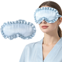 Penutup Mata Tidur Satin Ruffle Ringan dan Bernapas, Penutup Mata Sutra Lembut Dua Sisi untuk Perjalanan, Kantor, Tidur Siang, Spa, Custom