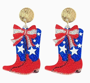 Boucles d'oreilles en acrylique écologiques à thème sportif du 4 <span class=keywords><strong>juillet</strong></span>, en stock, vente en gros, avec impression numérique, design patriotique, pour cadeaux - Product Image 1