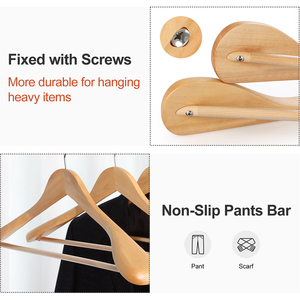Zware Extra Brede Schouder Houten Pak Kleerhangers Voor Jas En Overjas - Product Image 5