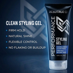 Private Label <strong>Hair</strong> <strong>Gel</strong> for <strong>Men</strong> with Strong Hold <strong>Hair</strong> Styling <strong>Gel</strong> Delivers Clear Definition Non Flaking Finish and Easy Wash Out - Product Image 2