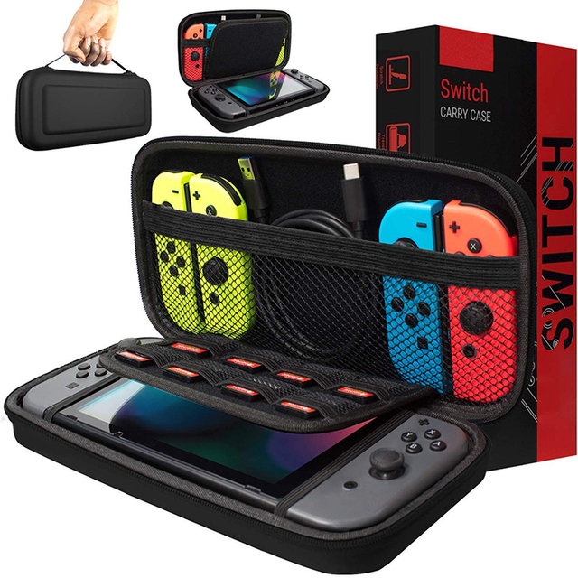 Custom Black Protective Shockproof Waterproof Hard Shell Travel Carry Case with Zipper Closure for Switch