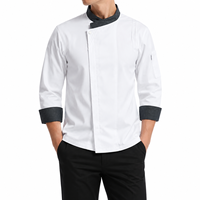 Veste de chef professionnelle personnalisée à manches longues, respirante, vêtements de travail de cuisine, logo, uniforme de restaurant, veste pour uniformes de chef exécutif