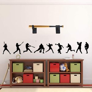 <b>Wall</b> Mount Premium Bamboo Baseball Bat Display 2 Pairs Natural Baseball Bat Holder - Product Image 3