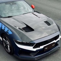 Nouveau capot en carbone sec style GT3 pour Mustang S650 Dark Horse 2024-2026, fibre de carbone brillante noire, dissipation thermique, ajustement parfait à 100 %