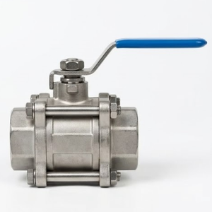 Vanne à boisseau sphérique manuelle OEM en trois parties en acier inoxydable CF8M robuste, à passage complet, filetée, à souder, pour isolation de pipeline - Product Image 1