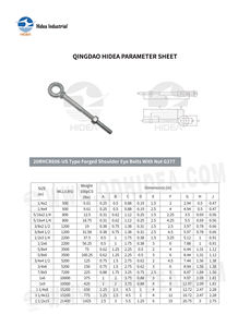 Perno de hombro forjado tipo EE. UU. con tuerca G-277, de acero al carbono templado de alta resistencia, HDG, galvanizado en caliente, ASME B30.26 para elevación - Product Image 6