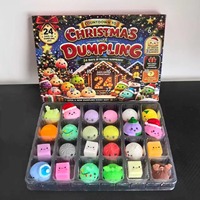 Calendrier de l'Avent de Noël : Coffret de jouets Squishy – Compte à rebours de 24 jours – Squishies Dumpling Mystères – Mini jouets Fidget Mignons – Boîte Cadeau Surprise