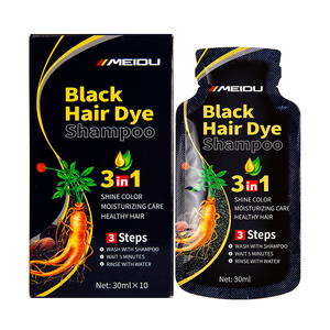 Tinte de Cabello en Champú Meidu de Alta Calidad, Color Negro Natural Marrón Oscuro con Espuma en Crema, Cubre 100% el Cabello Blanco y Gris para Hombres y Mujeres - Product Image 1