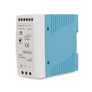 MDR-40-5 din rail power supply 40W 110V 220V AC single output 5V 12V 24V plastic case switching power supply