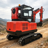 Mini-excavatrice de 3 tonnes avec moteur ISO CE et Euro 5 EPA, ripper, pince, lame niveleuse, fourche à palettes, attache-coupleur pour excavatrice