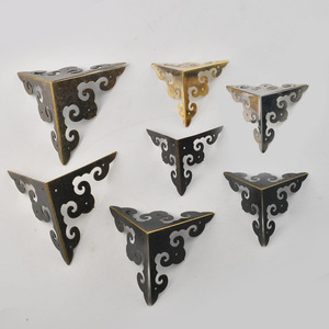 New Chinese Style <b>Corner</b> <b>Protectors</b> Carbon Steel Antique Bronze Finish For Wooden Box Furniture Durable Stamping Design - Product Image 1