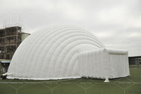 Tente gonflable de dôme d'igloo géant blanc de 18m avec l'entrée 3 pour les parties extérieures N événements de l'usine gonflable d'igloo de la Chine