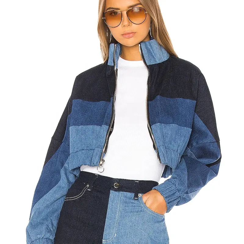 Wholesale high quality slim trendy fashion style autumn vintage Tops coat casual street wear women's short denim jacket