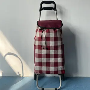Carrello di drogheria pieghevole all'ingrosso pesante, supermercato in ferro tedesco pieghevole a mano smart shopping bag trolley con ruote