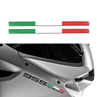 Lot de 9 autocollants décoratifs 3D en PET, drapeau italien tricolore, 150x0mm, pour moto, fabriqué en Chine