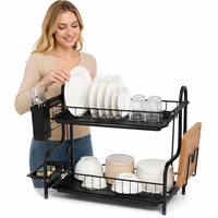 Égouttoir à vaisselle en acier inoxydable SY Home pour le séchage et le rangement des bols, tasses et cuillères avec organisation des couverts