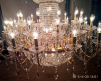 Grand lustre doré pour plafond, église, mosquée, hôtel, lustre de luxe