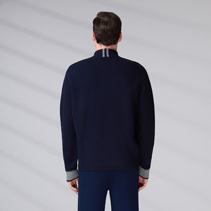 Custom <b>Men</b> Halfzip Knitwear Autumn Winter <b>Wool</b> Mock Neck Knitted Jacquard Jumper Fashion Half <b>Cardigan</b> Sweater - Product Image 5