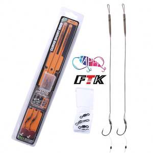 2 pièces <span class=keywords><strong>carpe</strong></span> pêche cheveux plates-formes tressé ligne fil acier crochet plates-formes de pêche Terminal attirail accessoires de pêche - Product Image 2