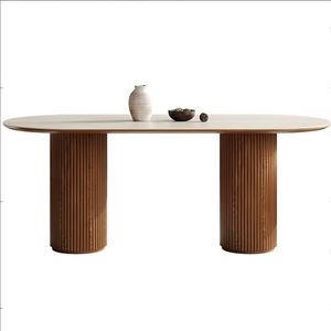 Nội thất phòng ăn hiện đại sang trọng kiểu Ý, bàn ăn gỗ và ghế, bàn ăn nhà hàng, bàn bếp, bàn thiết kế hình oval - Product Image 6