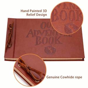 Carnet d'adresses A3 en cuir spirale avec logo photo en relief – Notre Aventure – Fait main – Feuilles mobiles – Cadeau souvenir - Product Image 4