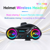 Casque de moto en plastique ABS Y13 PRO, accessoires, écouteurs de ski pour interphone avec partage de musique et radio FM