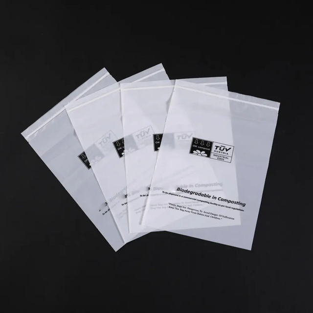 Biodegradable PLA Cornstarch Zipper Bags Eco-Friendly Resealable Compostable Water Resistant Luxury Style Packaging for Food