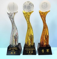 Trofeo de fútbol de cristal personalizado, trofeo deportivo de metal.