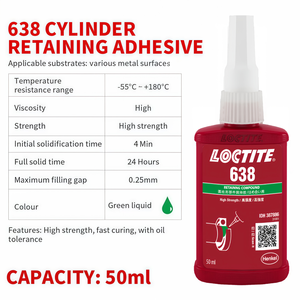 <span class=keywords><strong>Loctite</strong></span> 638, Compuesto de Retención de Alta Resistencia, Adhesivo Anaeróbico <span class=keywords><strong>para</strong></span> Fijación de Ejes y <span class=keywords><strong>Rodamientos</strong></span> de Piezas Cilíndricas, 50ml 250ml - Product Image 2
