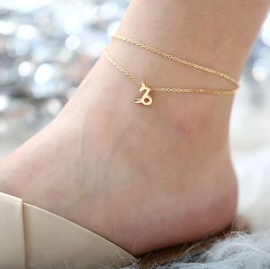 Tornozeleira de aço inoxidável, joia simples designs no tornozeleira do zodíaco encantos tornozeleira para mulheres pés - Product Image 5