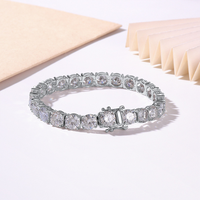 Mode Chaîne Lien 2mm/3mm/4mm/5mm/6.5mm/7mm/8mm 925 Argent Rose Or Hommes Noir Moissanite Diamant Tennis Chaîne Bracelet