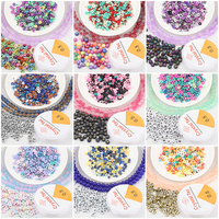 Zhubi Bunte Acryl-Buchstaben perlen Polymer-Ton perlen Elastische Drähte Kristall perlen Runde Glasperlen für die Schmuck herstellung