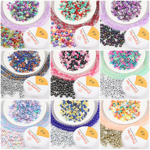 Zhubi ลูกปัดอะคริลิครูปตัวอักษรสีสันสดใสลูกปัดดินโพลิเมอร์ลูกปัดคริสตัลไข่มุกคริสตัลลูกปัดแก้วกลมสำหรับทำเครื่องประดับ - Product Image 6