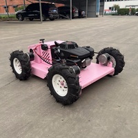 Tondeuse à gazon compacte rose légère à roues pour jardin et champ, tondeuse à gazon télécommandée