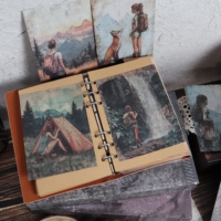 JAI IMAN 64 pièces Ensemble de scrapbooking Aventure en forêt avec animaux de la jungle (renard, loup) pour loisirs créatifs, décoration et journaux de récupération