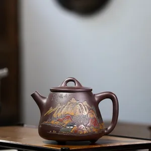प्रामाणिक अनुकूलन कारखाने गर्म बेच थोक हाथ से बनाया बैंगनी मिट्टी चायदानी YiXing चीनी Zisha क्लासिक चाय के बर्तन