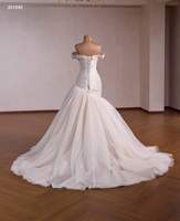 Robe de mariée sirène moderne Feishiluo, taille naturelle, épaules dénudées, satin doux, imprimé floral, tulle, service OEM