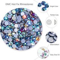 Strass en verre rond écologiques de haute qualité avec base adhésive thermofusible pour chaussures et sacs