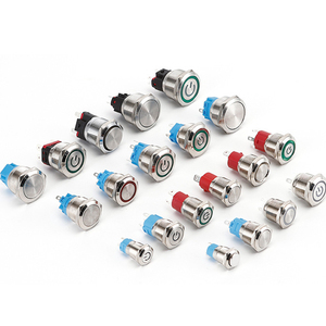 Interrupteur à bouton-poussoir LED étanche 19 mm 12 V, interrupteurs à bouton-poussoir électroniques lumineux - Product Image 1
