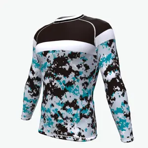 Top Trending 2024 Mens Fully Sublimated Rash Guard Compression Wear Grappling Rash Guards For Sale