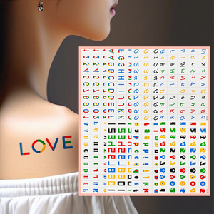 Cinque e dieci GMPC/Sedex/ISO/EUDR all'ingrosso impermeabile per le donne bambino <span class=keywords><strong>Tatoo</strong></span> adesivo personalizzato <span class=keywords><strong>lettera</strong></span> NumberHand corpo adesivo temporaneo <span class=keywords><strong>a</strong></span> mano - Product Image 2