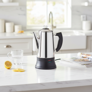 Cafetera Francesa Programable de Alta Calidad, Aislada, con Diseño a Cuadros Italiano Clásico, de Acero Inoxidable, para Hotel y Hogar - Product Image 3