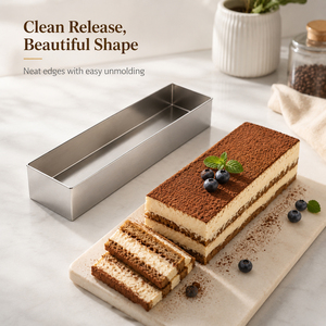 Net Red Stainless Steel Tiramisu Mold Rectangle Commercial Chinese Embryo Stall <strong>Baking</strong> Strip Box for Mousse Cheese for Cake Tool - Product Image 6