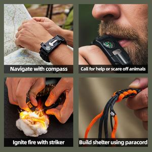 Baiyuheng Vòng tay sinh tồn đầy màu sắc ngoài trời dây thừng Vòng tay dệt Bộ dụng cụ sinh tồn đa dụng cụ - Product Image 4
