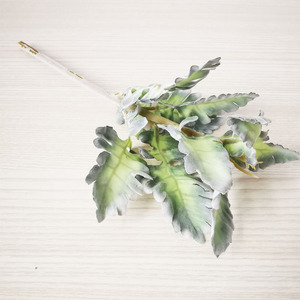 Feuilles artificielles floquées de haute qualité, branche de Miller poussiéreuse au toucher réel pour arrangements floraux - Product Image 4